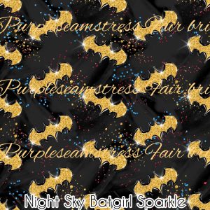 Night Sky Batgirl Sparkle - Fabric