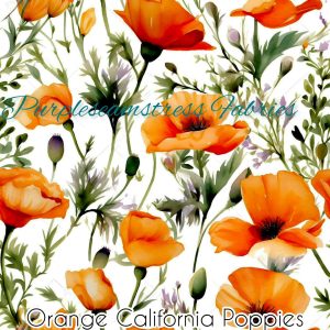 Orange Calirfornia Poppies - Fabric