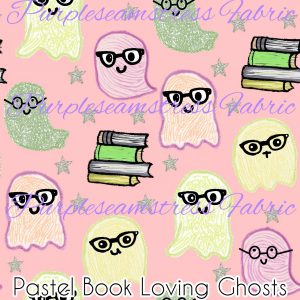 Pastel Book Loving Ghosts - Fabric