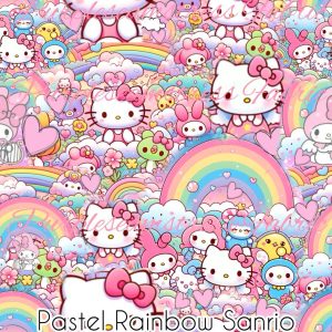 Pastel Rainbow Sanrio - Fabric