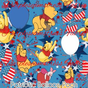 Patriotic Balloon Pooh - Fabric