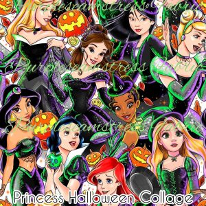 Princess Halloween Collage - Fabric