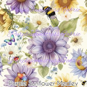 Purple Sunflower Medley - Fabric