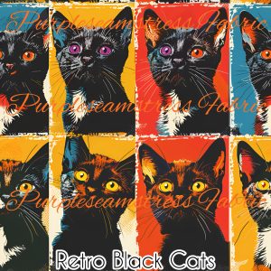 Retro Black Cats - Fabric