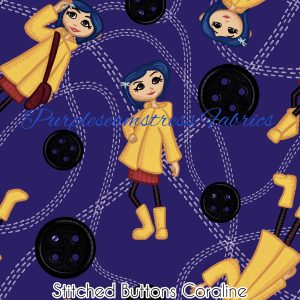 Stitched Button Coraline - Fabric
