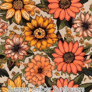 Summer Amber Sunflowers - Fabric