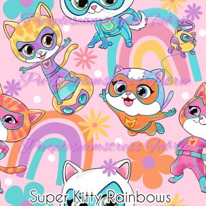Super Kitty Rainbows - Fabric