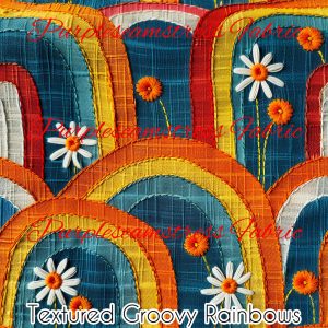 Textured Groovy Rainbows - Fabric