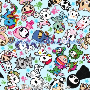 Toki Dokie on Lt Blue - Fabric