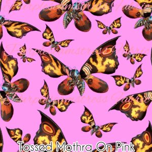 Tossed Mothra on Pink - Fabric