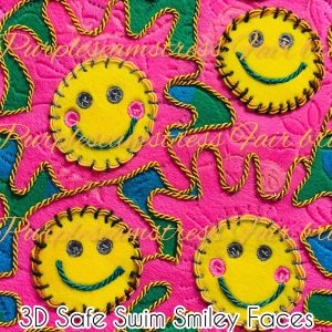 3D Safe Swim Smiley Faces - Fabric