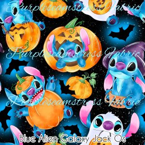 Blue Alien Galaxy Jack O's - Fabric
