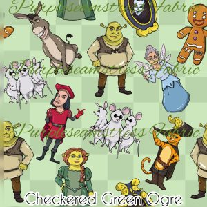 Checkered Green Ogre - Fabric