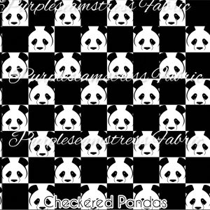 Checkered Pandas - Fabric