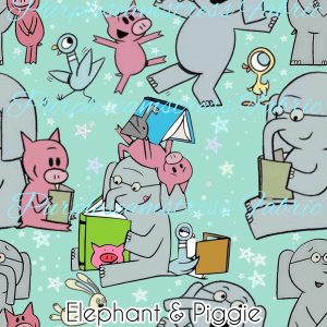 Starry Elephant & Piggie - Fabric