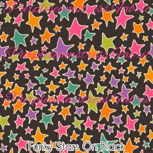Funky Stars on Black - Fabric