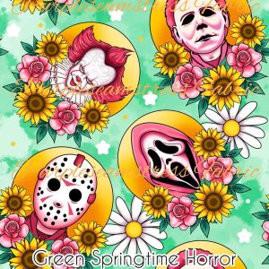 Green Springtime Horror - Fabric