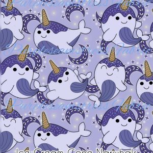 Ice Cream Cone Narwhals - Fabric