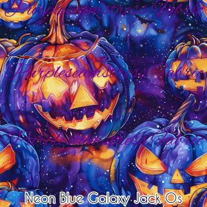 Neon Blue Galaxy Jack O's - Fabric