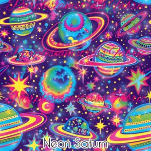 Neon Saturn - Fabric