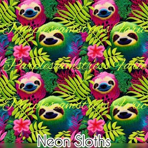 Neon Sloths - Fabric
