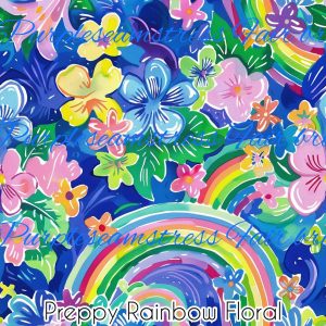 Preppy Rainbow Floral - Fabric