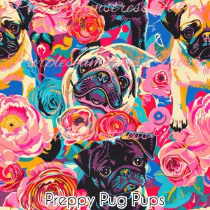 Preppy Pug Pups - Fabric