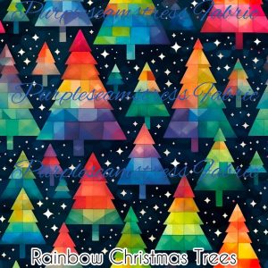 Rainbow Christmas Trees - Fabric