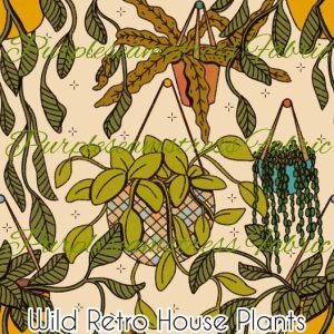 Wild Retro House Plants - Fabric