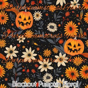 Blackout Pumpkin Floral - Fabric
