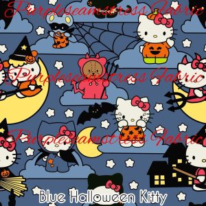 Blue Halloween Kitty - Fabric