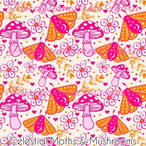 Celestial Moths & Mushrooms - Fabric