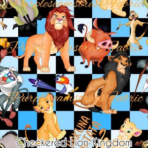 Checkered Lion Kingdom - Fabric