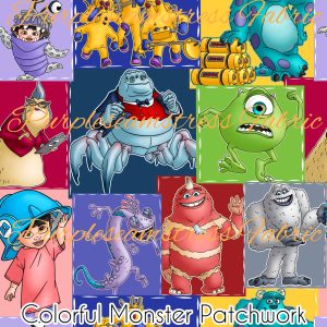Colorful Monster Patchwork - Fabric