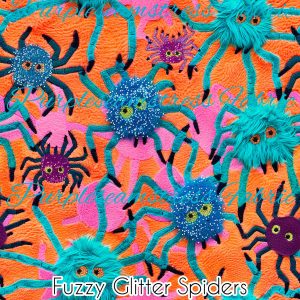 Fuzzy Glitter Spiders - Fabric