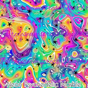 Psychedelic Neon Marble - Fabric
