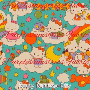 Sunny Rainbow Kitty - Fabric