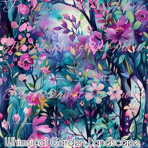 Whimsical Garden Landscape - Fabric