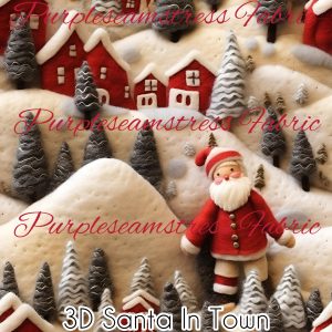 3D Santa In Town - Fabric