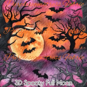 3D Spooky Full Moon - Fabric