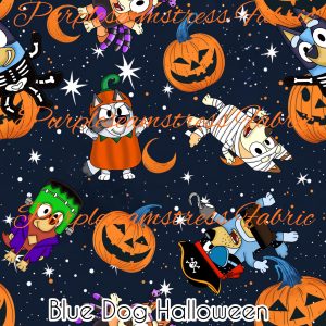 Blue Dog Halloween - Fabric