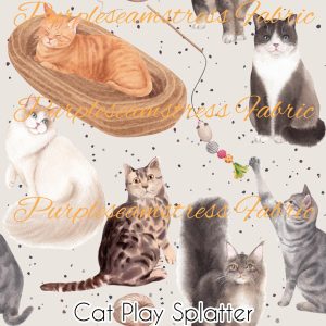 Cat Play Splatter - Fabric