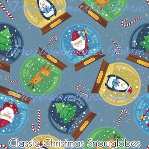 Classic Christmas Snowglobes - Fabric