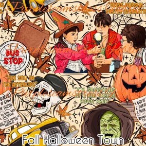 Fall Halloween Town - Fabric