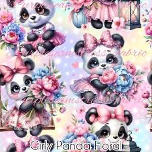 Girly Panda Floral - Fabric