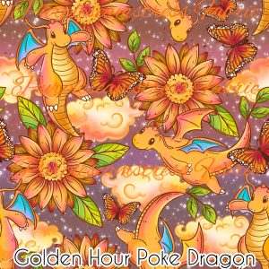 Golden Hour Poke Dragon - Fabric
