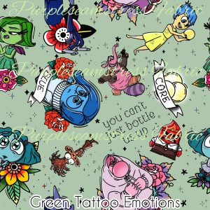 Green Tattoo Emotions - Fabric