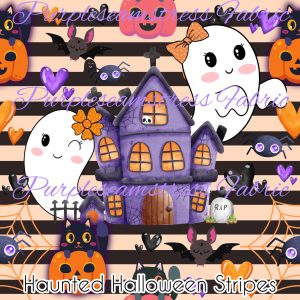 Haunted Halloween Stripes - Fabric