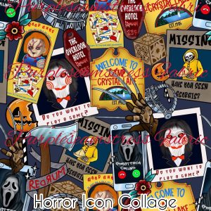 Horror Icon Collage - Fabric