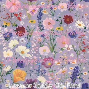 Lavender Shabby Chic Floral - Fabric